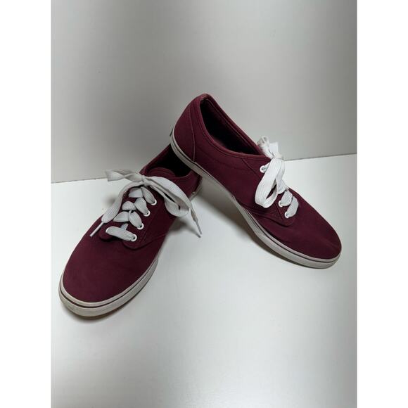 Vans Off The Wall Burgundy Athletic Casual Skater Shoes 500714 Sz 8 - Picture 1 of 7